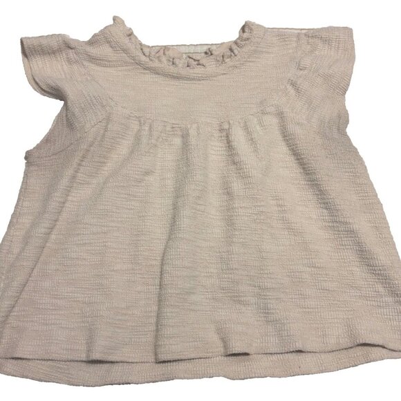 Madewell Bleached Linen Textural Knit Ruffle-Neck Top - Women's Size M - Picture 4 of 7